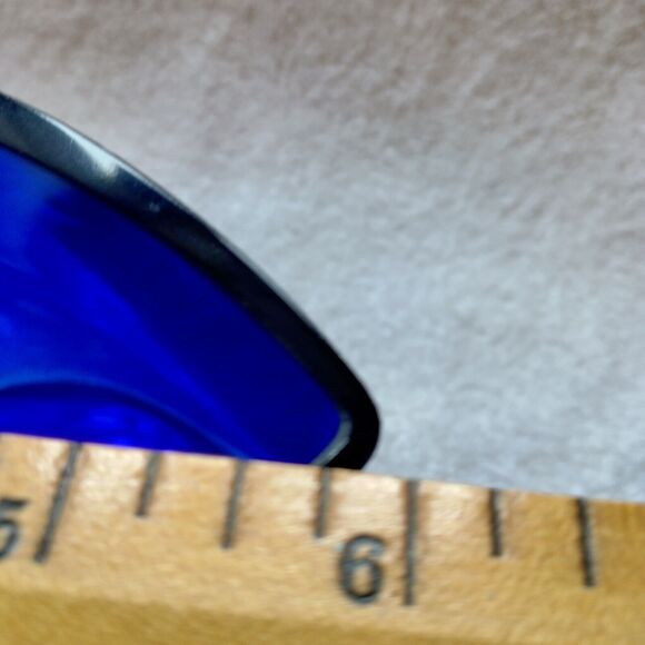 HUTA SZKLA Lucyna Made in Poland dark blue glass 5" vase Handmade - Picture 8 of 9